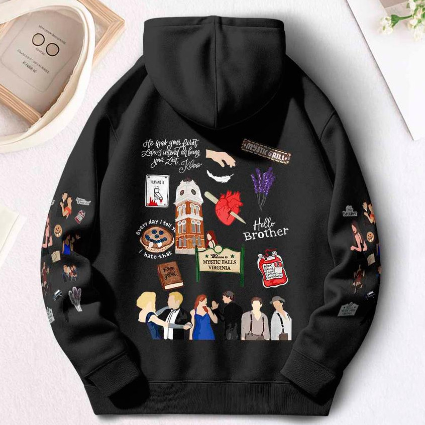 Moletom Canguru Flanelado Serie The Vampire Diaries Premium Quente Diarios De Um Vampiro Damon