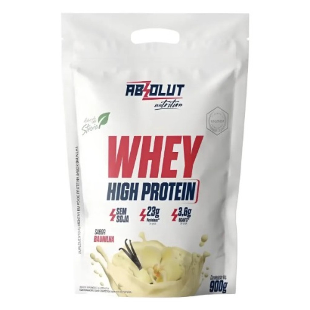 Whey Protein Concentrado High Protein Pouch 900g Cookies - Absolut Nutrition