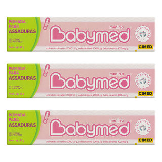 Kit 3 Pomada Assadura Babymed 45g Proteção Bebê Contra Assad