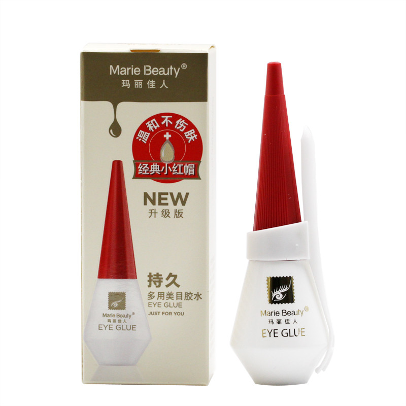 Novo autêntico marie beleza marie beleza cílios cola clássico pouco vermelho equitação capa dupla pálpebra cola 12ml
