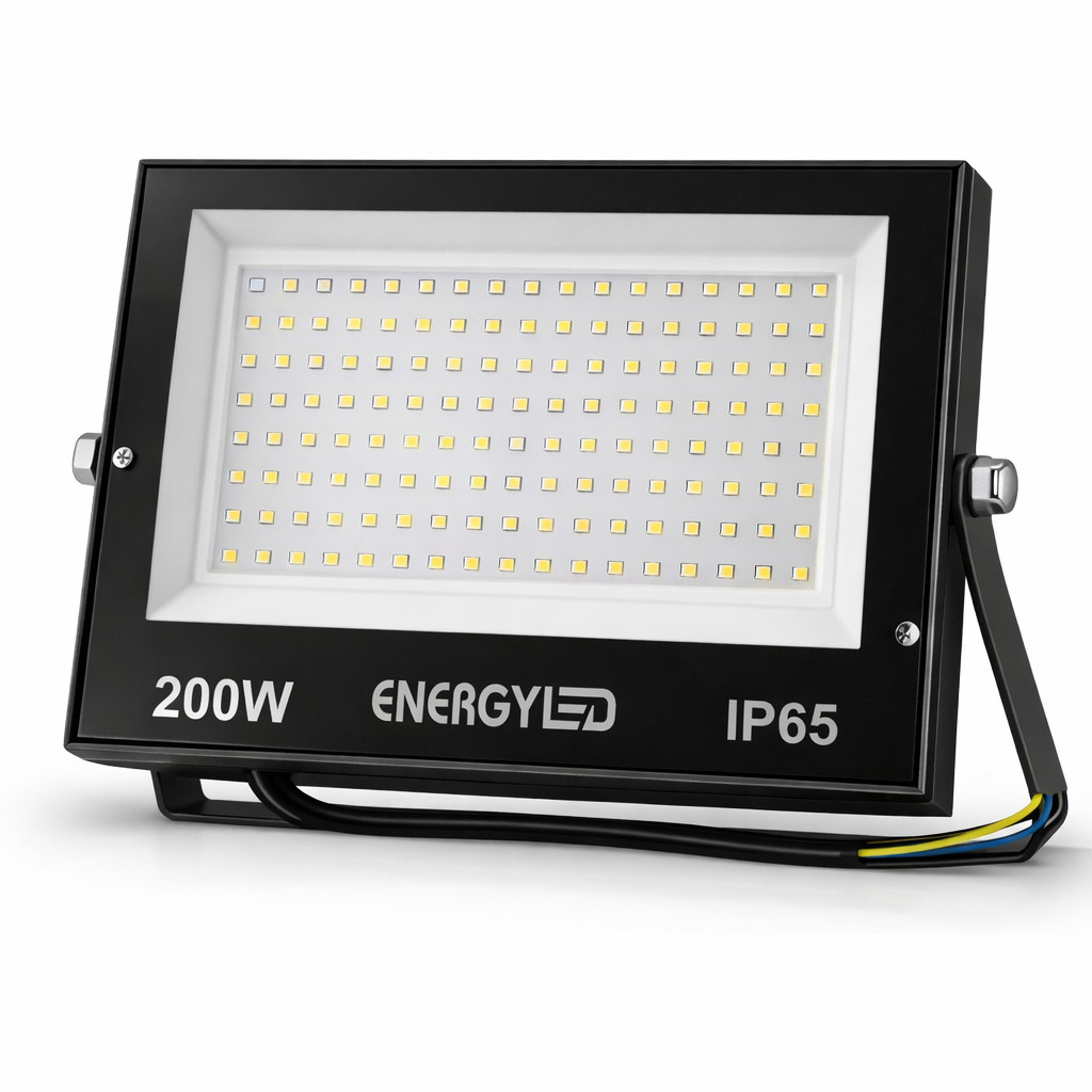 Refletor LED 200W Energyled Bivolt IP65 6500K 9000lm – Alta Iluminação Galpão Jardins e Fachadas Forte