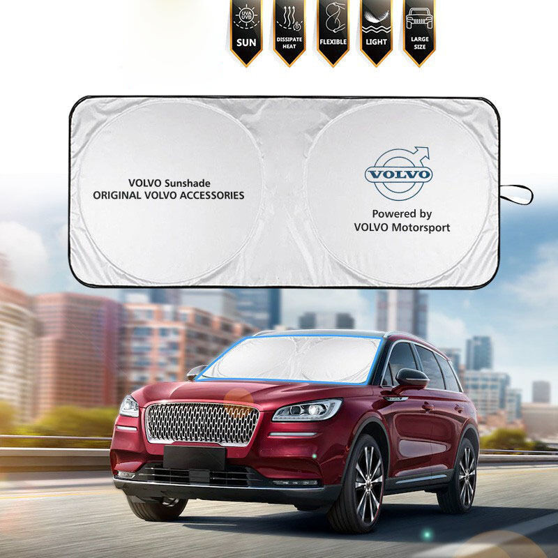 Protetor Solar para Para-brisa de Carro Volvo, Capa Protetora para Para-brisa Frontal, Protetor Solar à Prova de Calor e