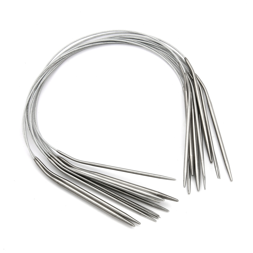 Agulha De Anel De Aço Inoxidável , Oca Para Suéter , 1 Peça Artesanato DIY , Material Escolar