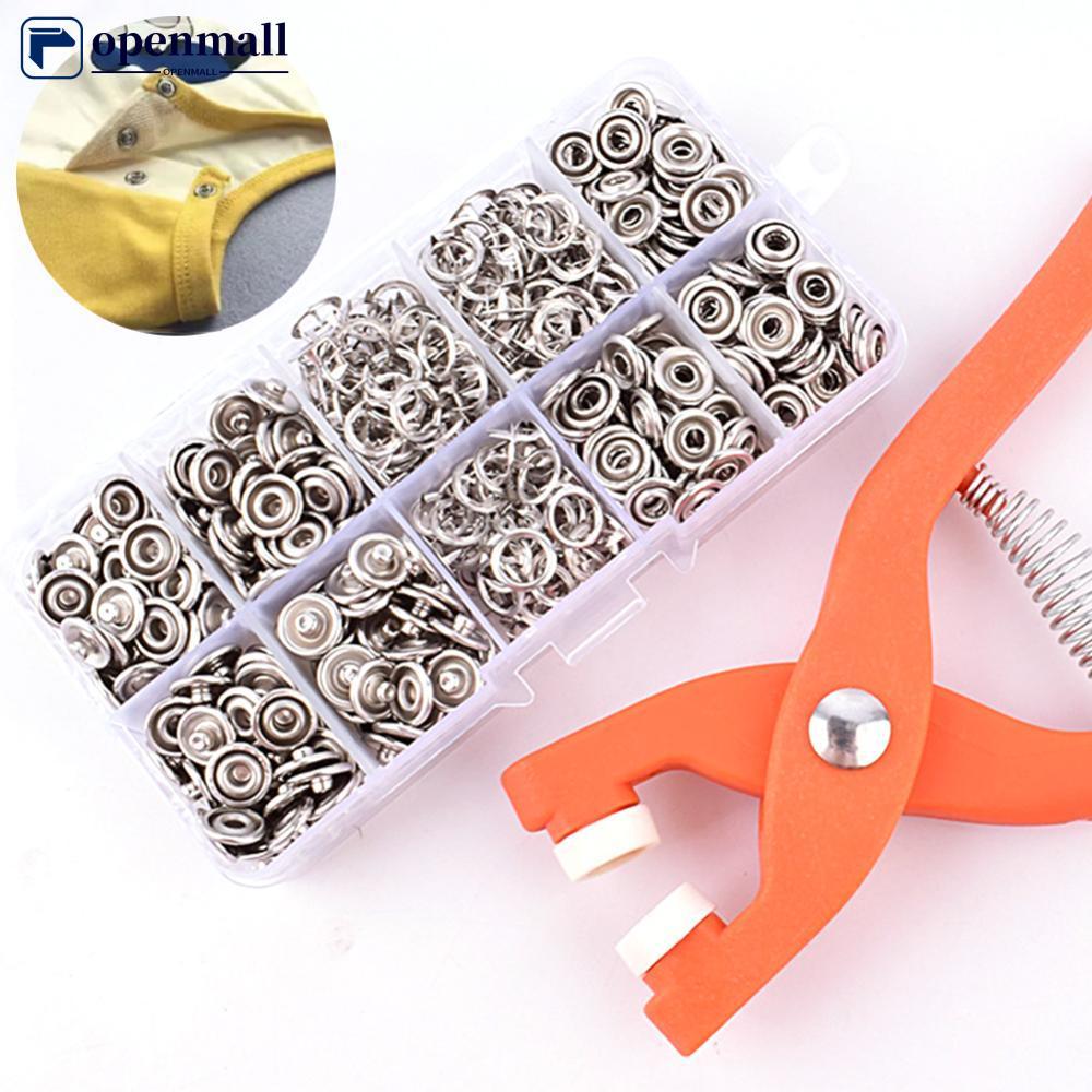 Kit De Botão De Pressão OMALL Com Alicate Manual , Caixa De Armazenamento , 50 Peças De Metal Para Costura , Fivela Ocul