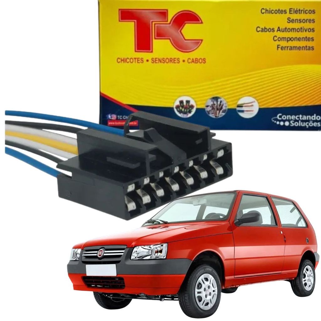 Chicote Conector 7 vias Lanterna Traseira para Fiat Uno - 1984 até 2013 (TC CHICOTES TC107.1081)