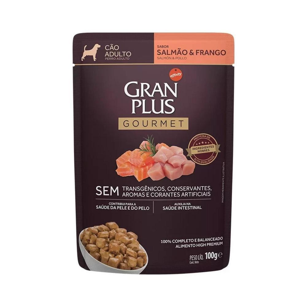 Ração Úmida para Cães Adultos Gourmet Sachê Salmão e Frango GranPlus 100g