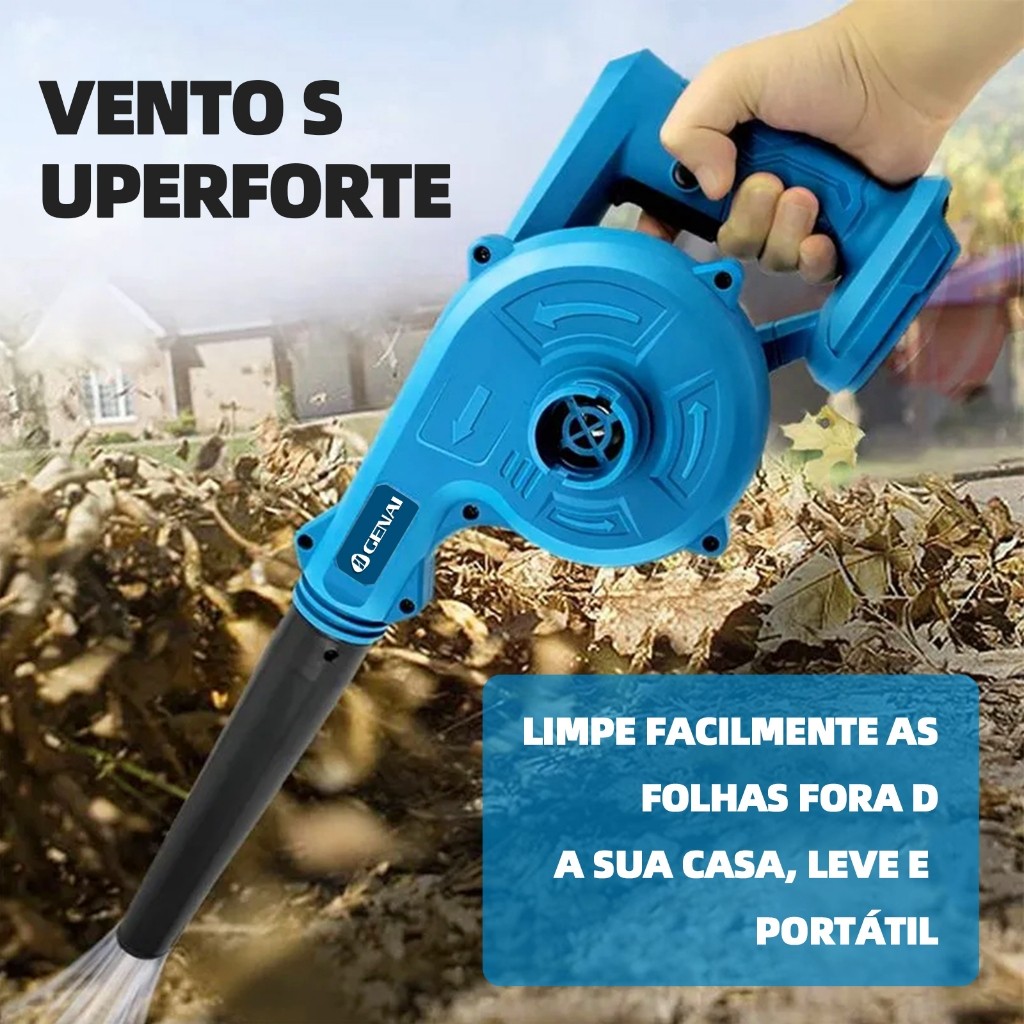 Aspirador e Soprador de pó 2 em 1 Sem Fio Elétrico Com 2 Baterias 21V bivolt