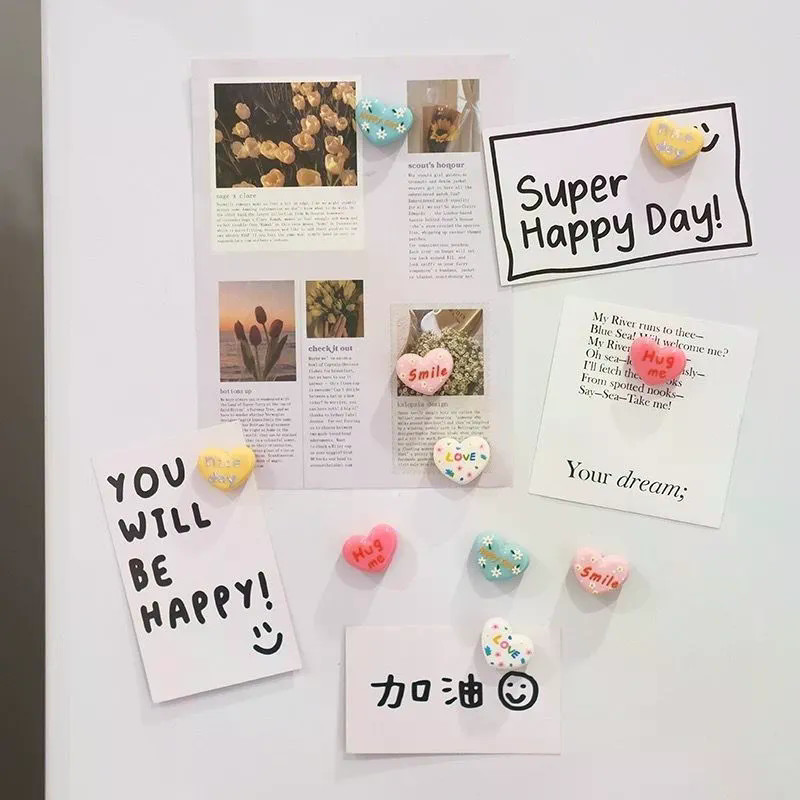 [Francês Morandi Love Heart Letter Adesivo de geladeira Carta em inglês Decoração magnética] Polaroid Foto Adesivo magné
