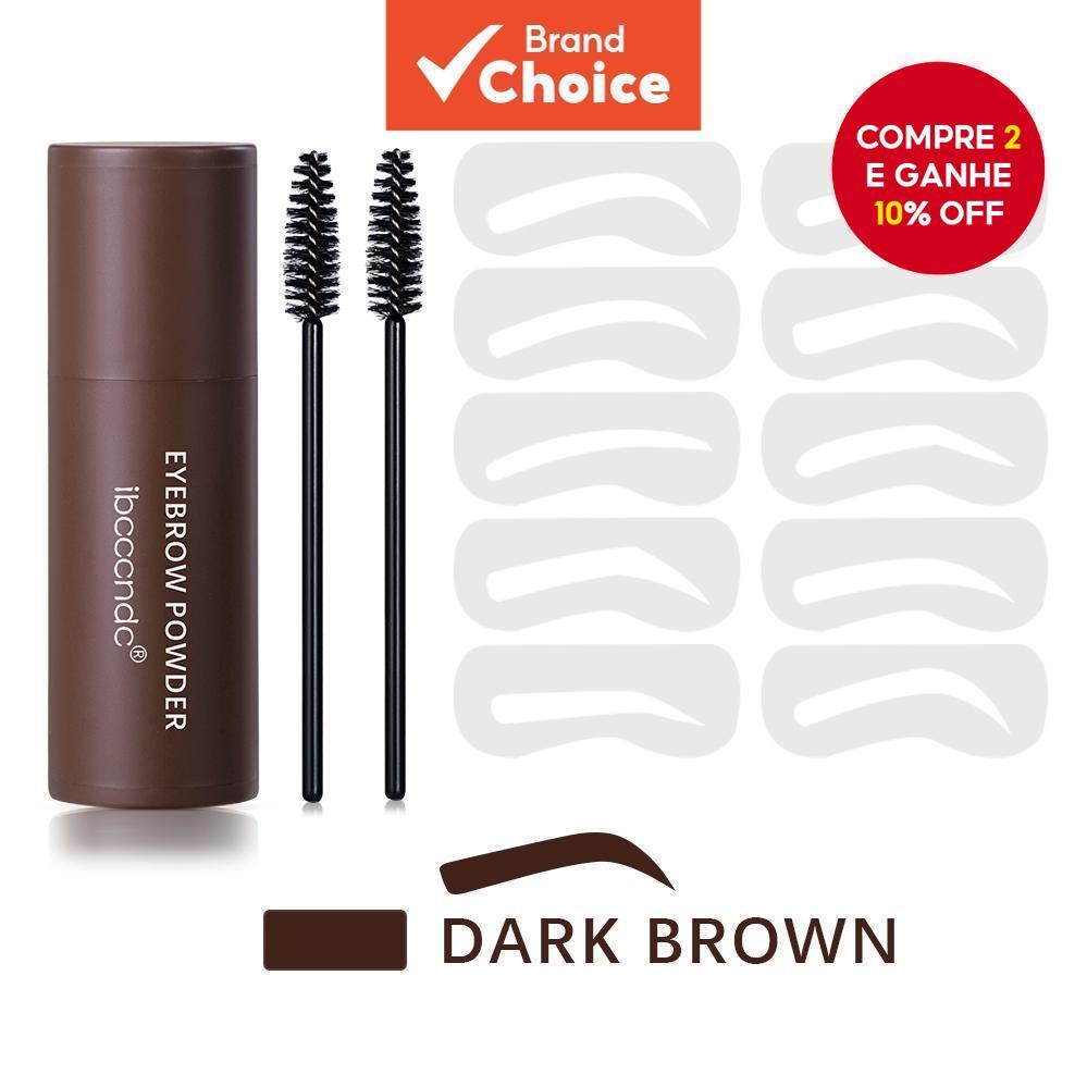 Kit De Modelagem De Carimbo De Sobrancelha Em Uma Etapa Maquiagem Pó Com 10 Sobrancelhas Reutilizáveis