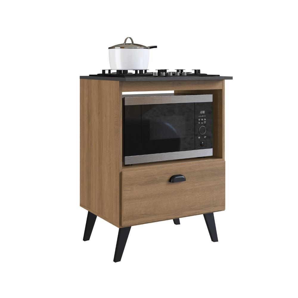 Balcão para Cooktop 4 Bocas 1 Porta Basculante e Espaço para Forno Bogotá Mel - 