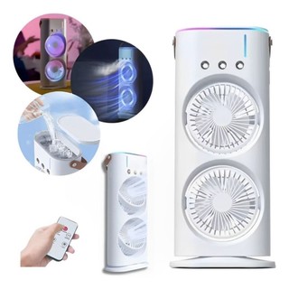 Ventilador Umidificador Duplo Torre 3 Velocidades Portátil Climatizador Ar Condicionado U…