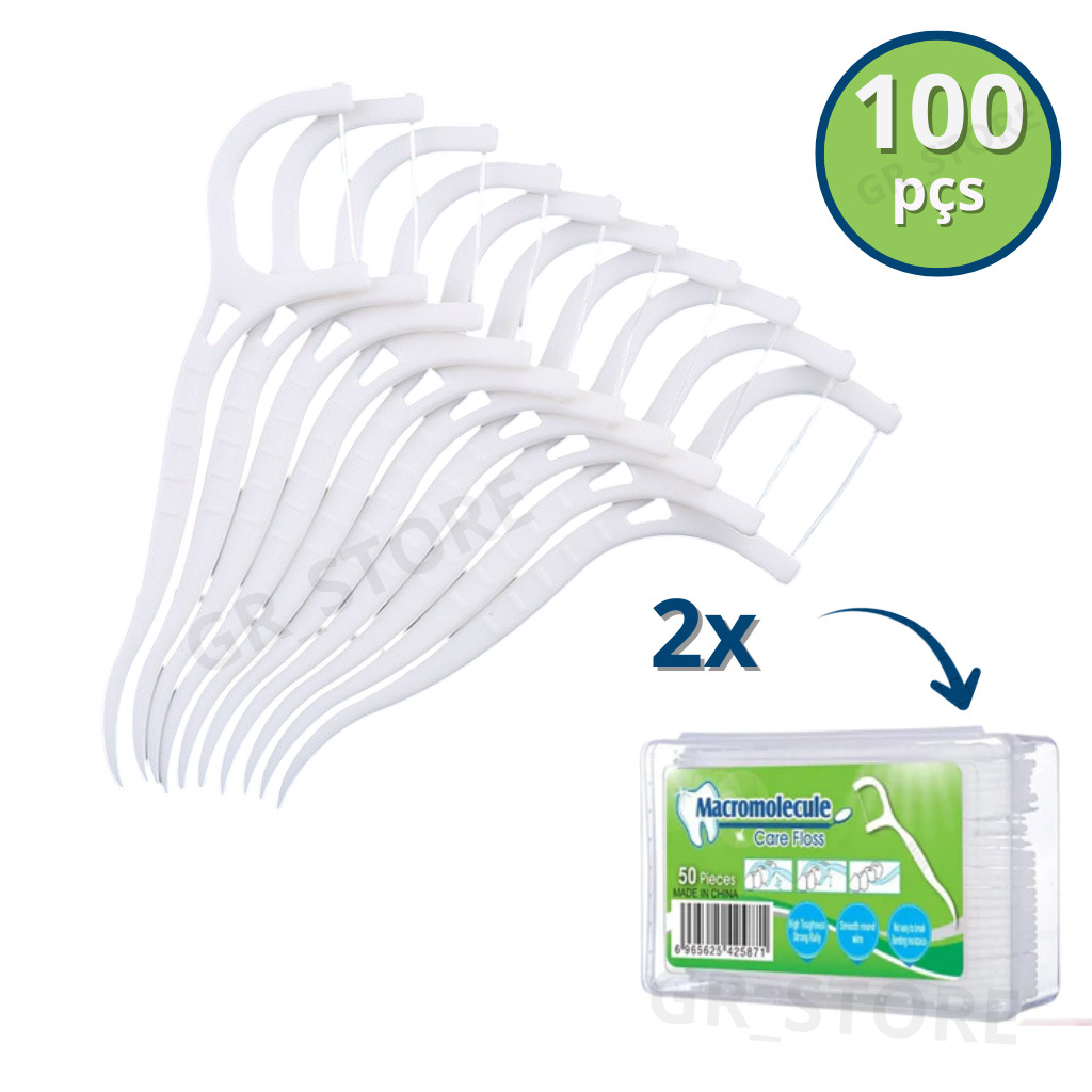 Kit 600 a 100 Fio Dental Com Haste Descartável Forma De Arco Haste Ultra Fina De Limpeza Para Adultos e Crianças