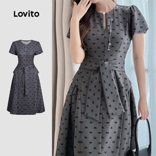 Lovito Vestido Casual de Primavera/verão Cinza para mulheres L167ED056 em Oferta na Shopee