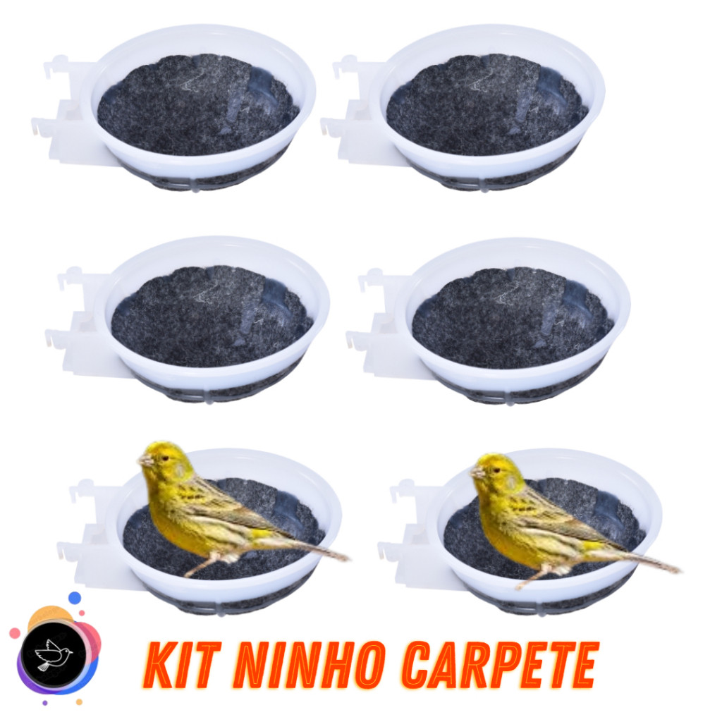 Kit 10 Ninho Vertical Branco Com Carpete Forro Para Canário Belga Reino Passarinho