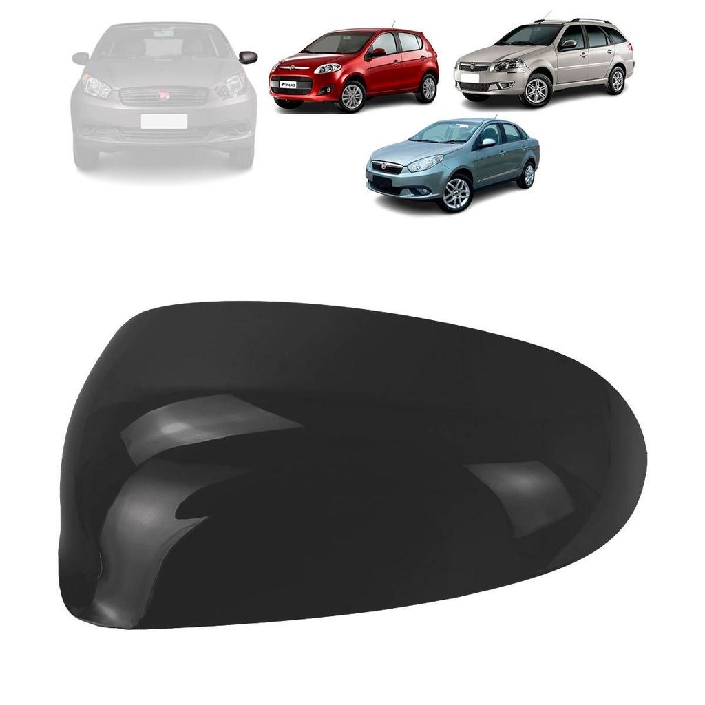 CAPA RETROVISOR FIAT PALIO 2012 A 2025 GRAND SIENA (BLACK PIANO) LADO ESQUERDO