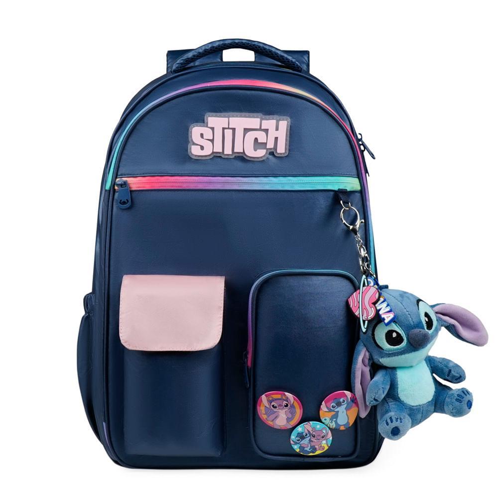 Mochila Escolar Feminina Stitch Azul em Oferta na Shopee