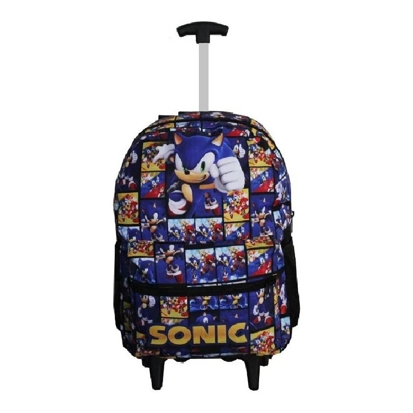 Mochila Infantil Uvenil Sonic Games  Rodinhas Bolsa Escolar