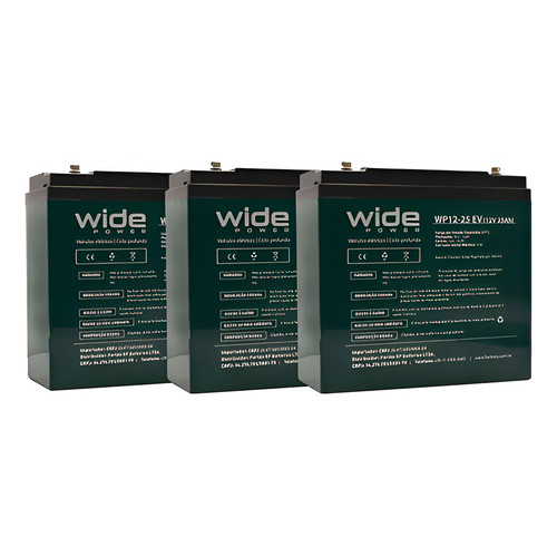 Kit 3 Bateria Wide 12v 25ah Ciclo Profundo 6dzm 18, 6dzm 20 em Oferta na Shopee