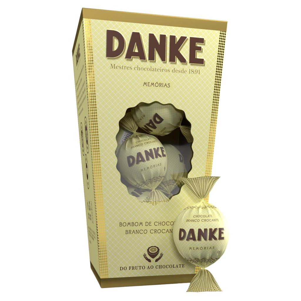 Bombom Branco Crocante Danke Memórias Caixa 72g em Oferta na Shopee
