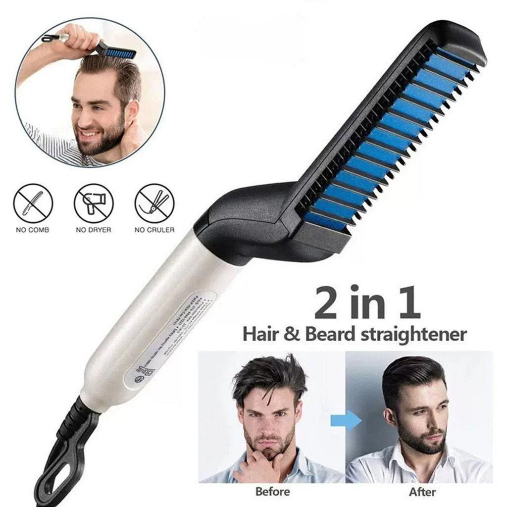 Chapinha Modeladora Portátil Masculina Para Cabelo e Barba Com Pente – Prancha Alisadora Compacta Bivolt - WJ