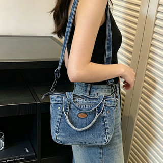 Bolsa de ombro jeans elegante, bolsa de lona jeans, bolsa Crossbody moderna