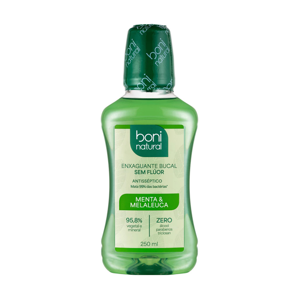 Enxaguante Bucal Menta e Melaleuca 250ML Boni Natural