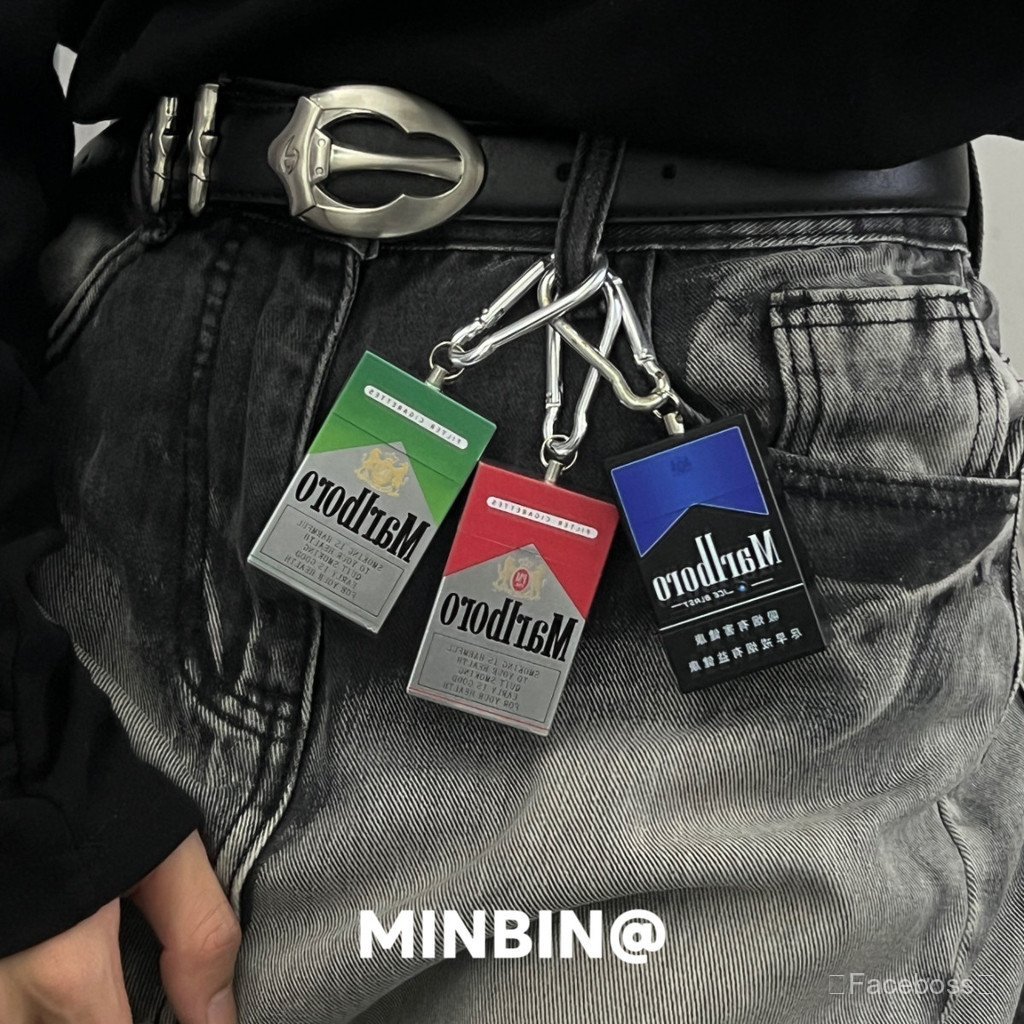 MINBIN Wanbao Estojo de Cigarros Pingente Punk Hip-Hop Design de Nicho Chaveiro Acessório para Bolsa Acessório para Corr
