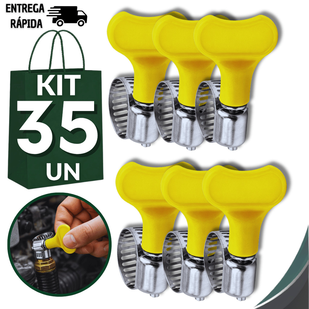 Combo Abraçadeiras Americanas Inox Vazado com Borboleta 13-19mm 3/4 Mangueira Gás Jardim Vedação Utilidades