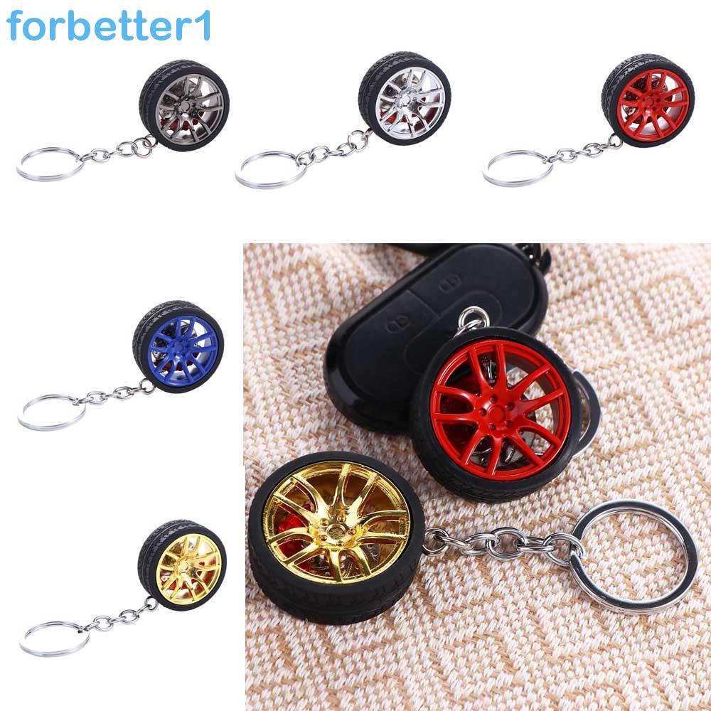 Chaveiro De Roda De Carro FORBETTER , Borracha De Aro Liga De Pneu De Simulação , Com Silicone De Disco De Freio