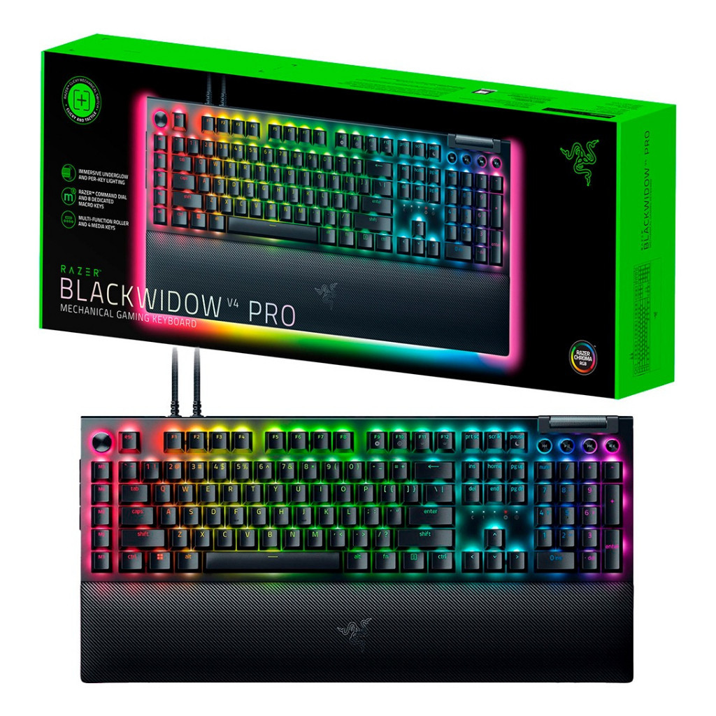 Teclado Mecânico Razer BlackWidow V4 RGB Switch Yellow US