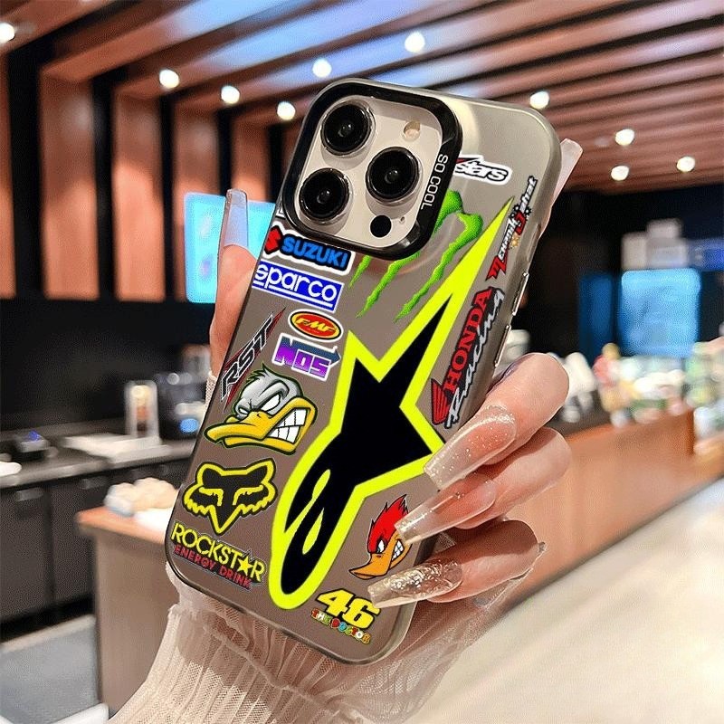 Masculina Capinha Capa Moto Off-Road Para iPhone SE 7 8 14 15 16 Plus XS X XR 11