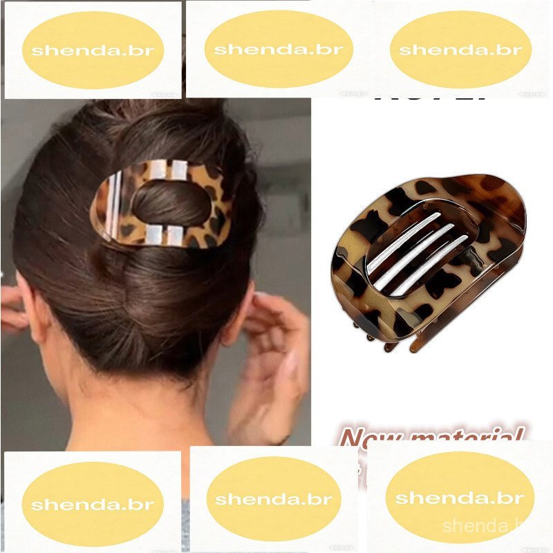 Grampo de cabelo curvo feminino 2025 novo estilo cabeça traseira placa plana grampo de cabelo não cabeça clipe bico de p