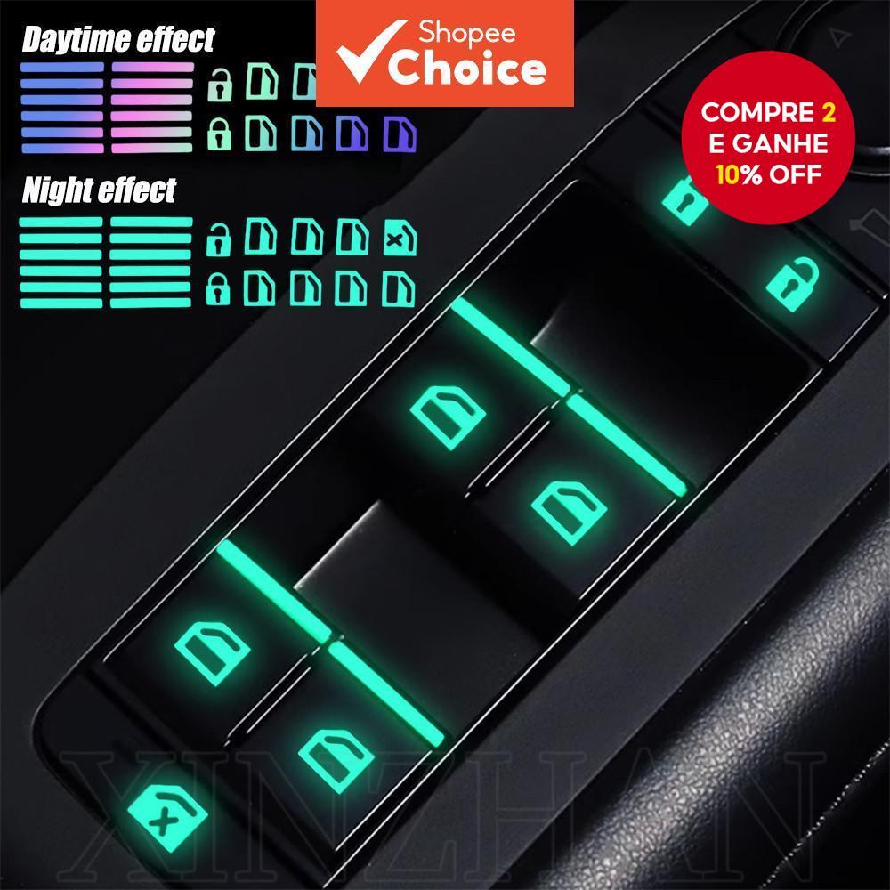 Decalques fluorescentes luminosos multicoloridos para interruptor de elevador de carro noturno