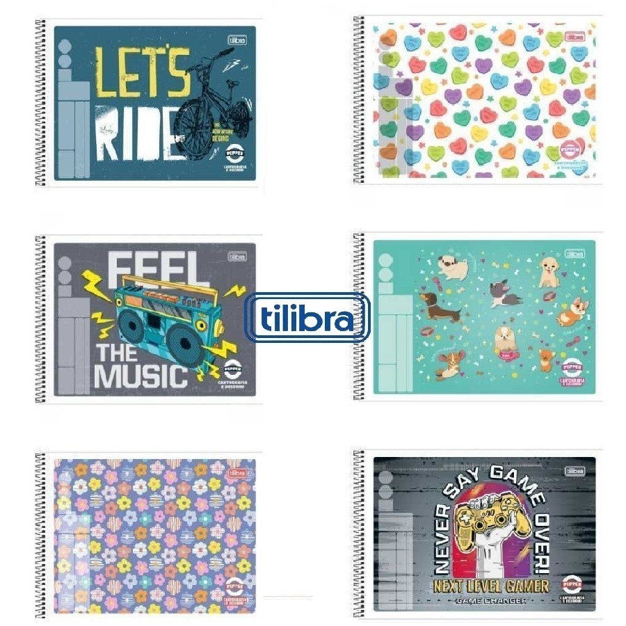 Caderno Tilibra 40 Folhas Cartografia Desenho Masculino Ou Feminino Capa Mole Pepper em Oferta na Shopee