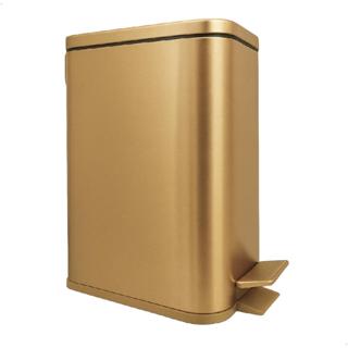 Lixeira Dourada Inox Retangular 5 Litros Fechamento Suave em Oferta na Shopee
