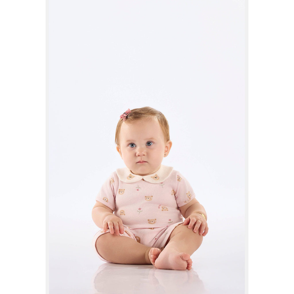 Conjunto Body Short Bebê Menina Up Baby