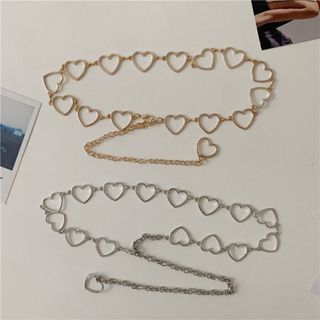 Cinto Metálico Feminino Fashion Metal Deixa De Corrente Coração Estreito Para Cintura Feminina em Oferta na Shopee