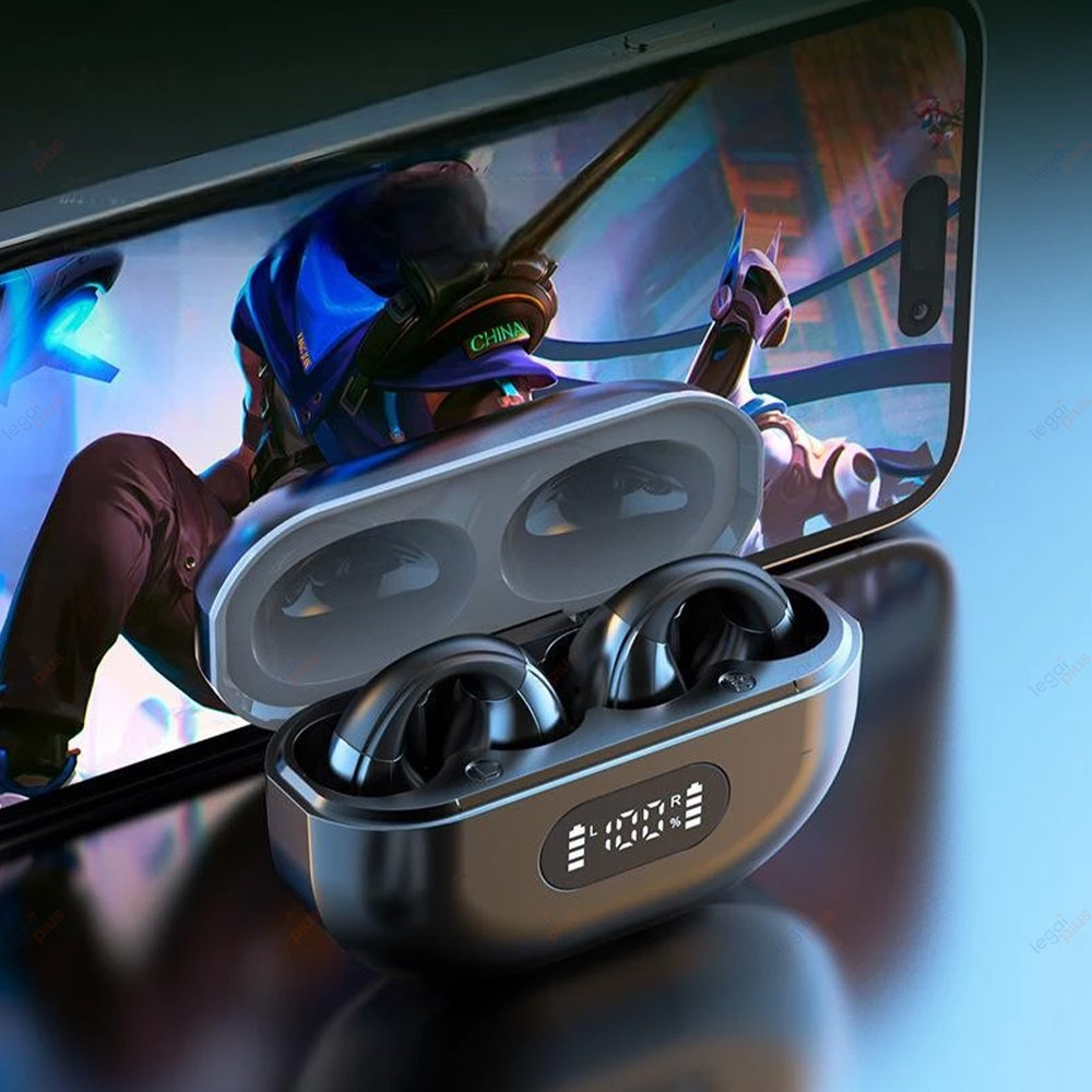 Novo Fone Clip Bluetooth 2026 | Condução Óssea, Sem Atraso para Esporte, Bateria Duradoura Som Claro