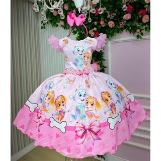 Vestido Infantil Temáticos Luxo Patrulha Canina Skye - Sky Everest em Oferta na Shopee