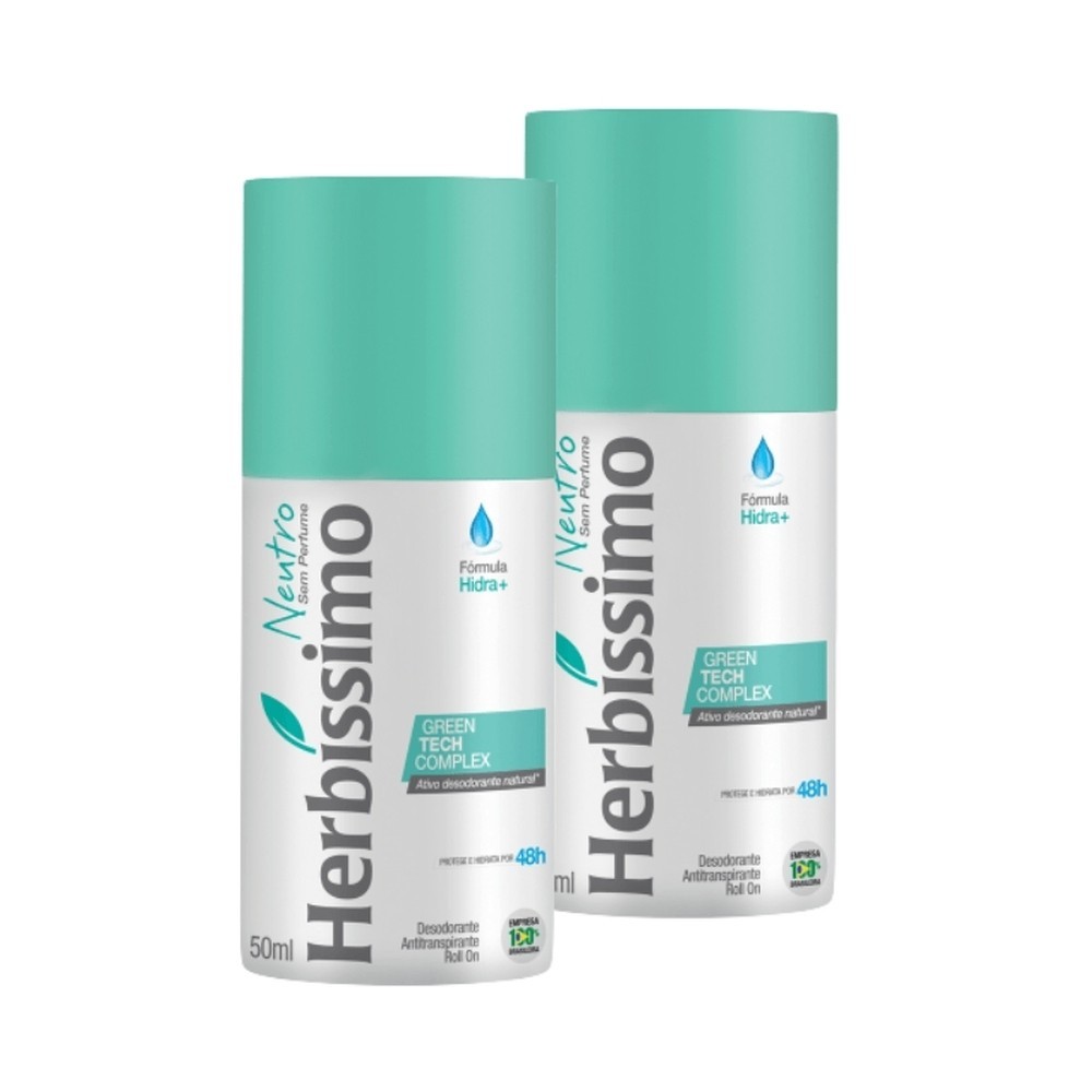 Kit 2 Unid - Desodorante Roll-On Herbíssimo Neutro 50Ml em Oferta na Shopee
