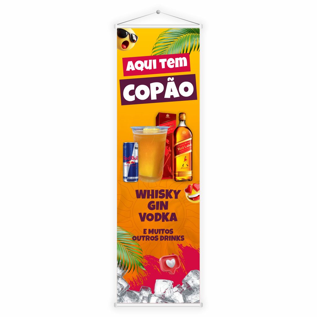 Banner Faixa Lona Copão Drink Distribuidora Adega Bar Boteco Mercearia 100x30 Alta Qualidade