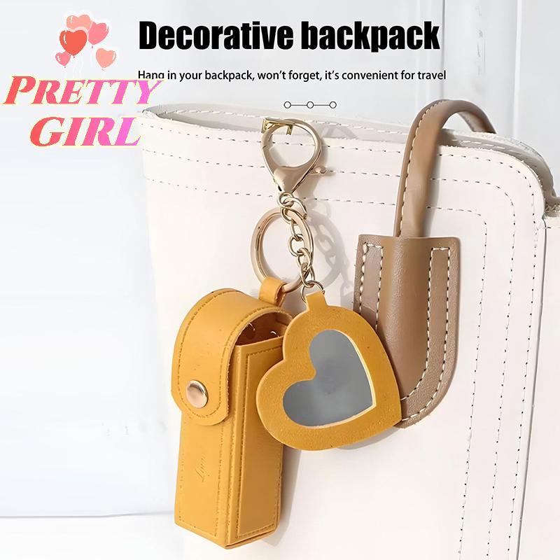 [Pretty ggirl] Bolsas De Batom Portáteis De Cor Sólida Carteira Chaveiro Bolsa De Armazenamento Para Mulheres Batons Cap