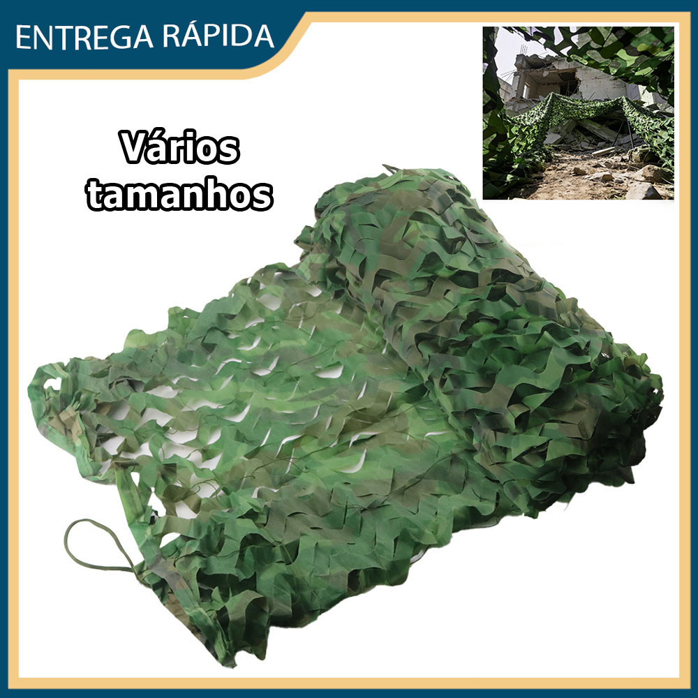 Camuflagem da selva Rede de camuflagem para caça decoração militar proteção solar Vários tamanhos