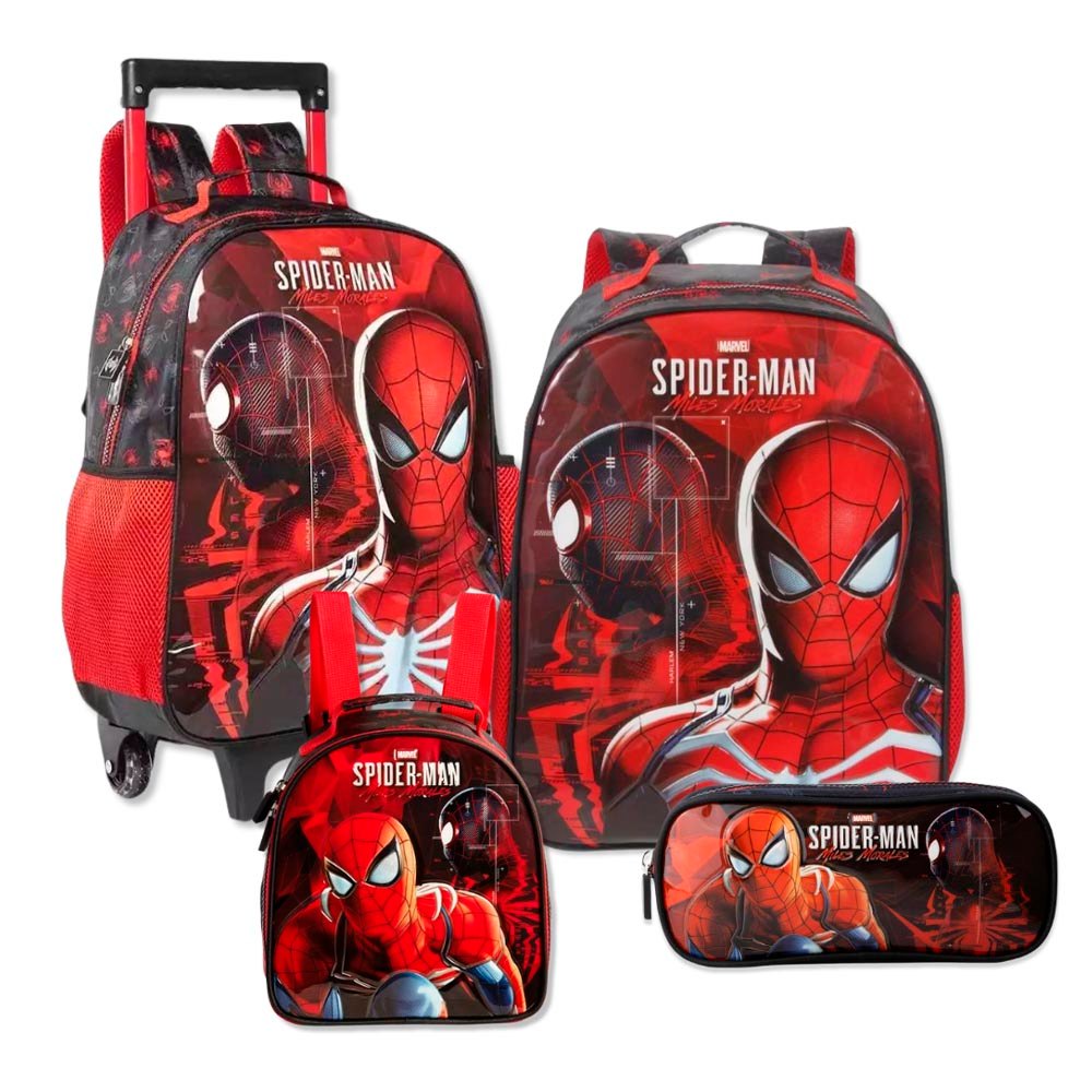 Material Escolar Homem Aranha Spider-Man Mochila Lancheira Estojo Original Xeryus