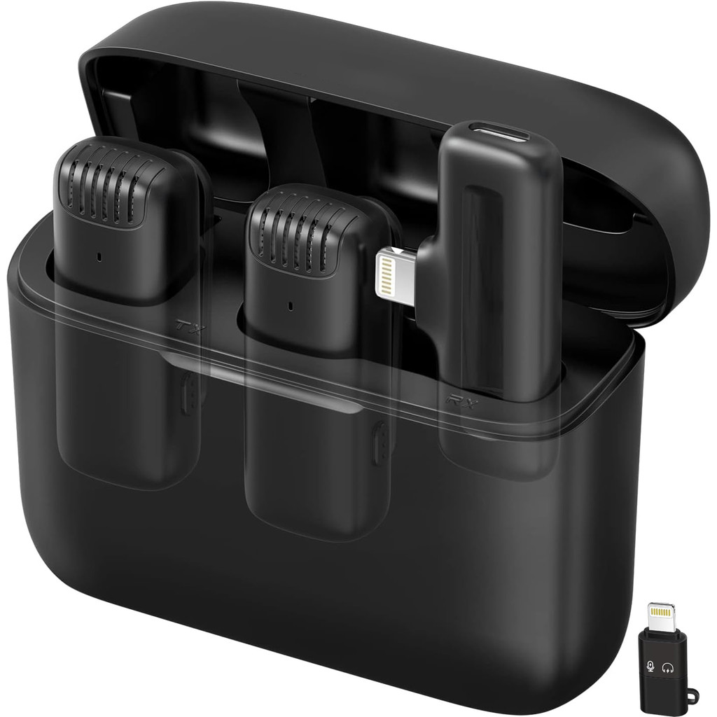 Microfone Lapela Wireless com Case de Carregamento | Vlog, Vídeo, TikTok | Ruído Zero