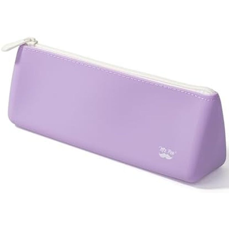 Mr. Pen- Silicone Pencil Case Pouch, Muted Blue, Aesthetic Triangular Design, Multipurpose, Aesthetic Pencil Case Small,