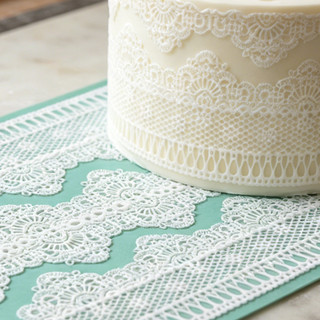 KALAIEN Tapete de Silicone com 2 Padrões de Tamanho Grande para Decoração de Bolos, Textura de Relevo para Fondant, Tape