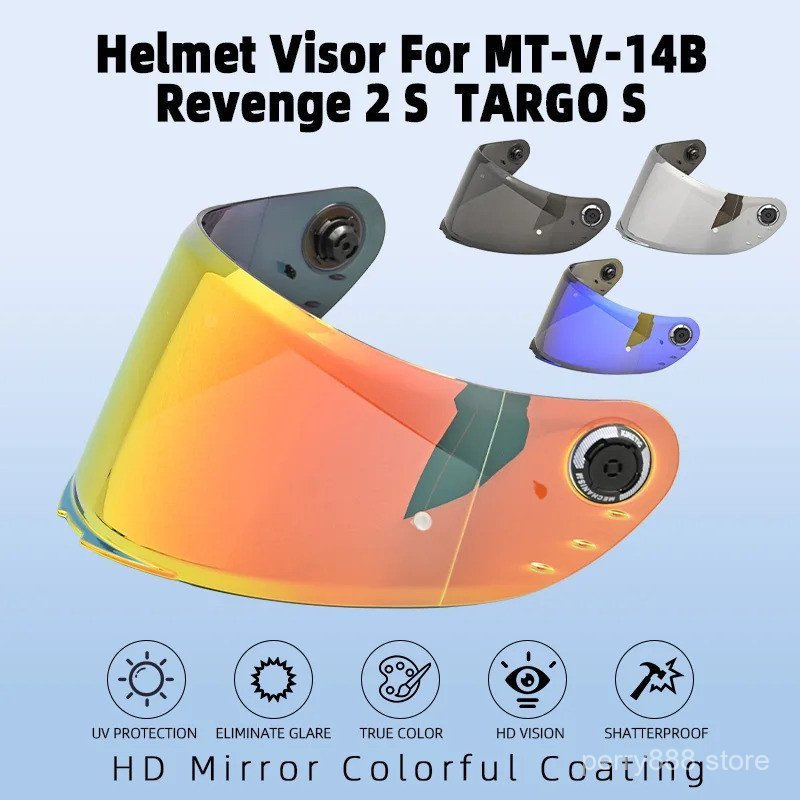 Viseira de capacete para MT-V-14B Revenge 2 S Targo S, lente de substituição, óculos de proteção, proteção UV, para capa