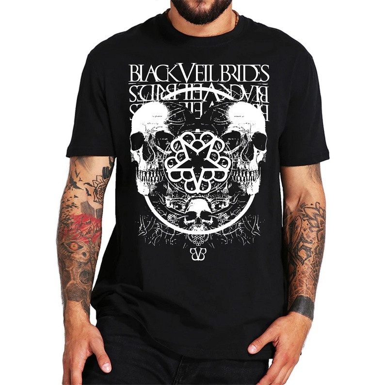 [Camiseta Premium em Algodão Puro]GXG Camiseta 100% algodão Black Veil Brides bvsk