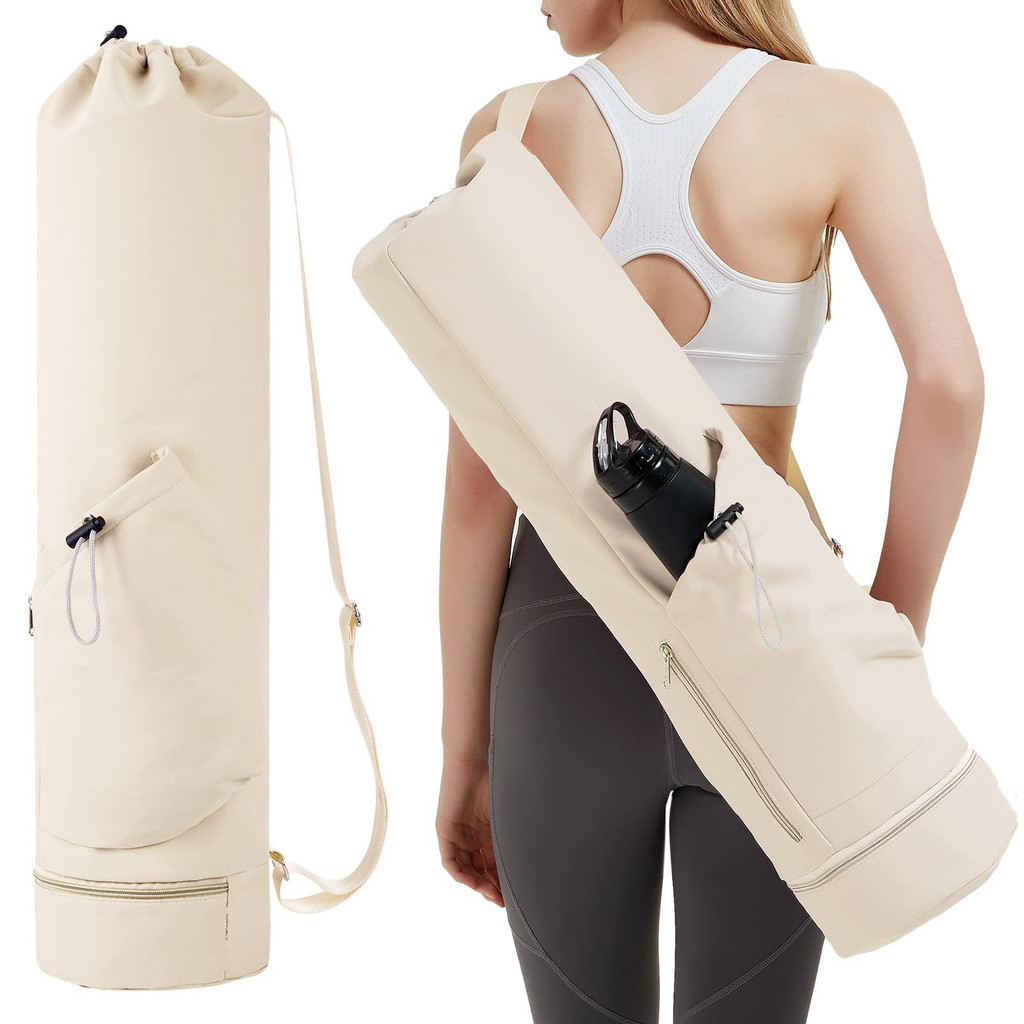 Tapete De Ioga Com Bolso Para Garrafa De Água E Um Saco Molhado Inferior Esportes , Alça , Bolsa De Armazenamento Multif